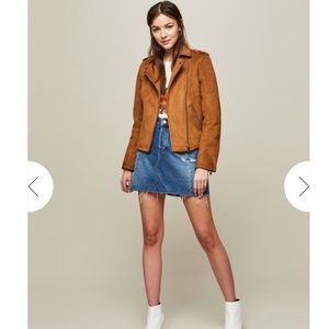 Miss selfridge tan suedette biker jacket. NWT